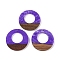 Resin & Wood Pendants, Ring Charms, Blue Violet, 37.5x3.5mm, Hole: 2mm