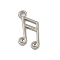 Alloy Pendants, Musical Mote, Platinum, 17x8.5x1.8mm, Hole: 1.6mm