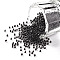 11/0 Grade A Round Glass Seed Beads, Transparent Inside Colours, Black, 2.3x1.5mm, Hole: 1mm, about 48500pcs/pound