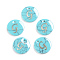 Synthetic Turquoise Charms, with Plastic Letter, Flat Round, Letter.G, 15x2mm, Hole: 1.5mm