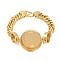 Brass Link Bracelet Making, with Flat Round Tray, Rack Plating, Long-Lasting Plated, Golden, Tray: 13mm and 29mm, 8-1/4 inch(20.9cm)