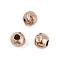 Textured 316 Surgical Stainless Steel Beads, Round, Ion Plating(IP), Rose Gold, 3mm, Hole: 1mm