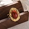 Oval Natural Red Jasper Finger Rings, 304 Stainless Steel Cuff Rings for Women, Golden, oval: 22x17.5mm, Adjustable