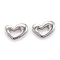 Non-Tarnish 304 Stainless Steel Linking Rings, Heart, Stainless Steel Color, 12x17x3mm