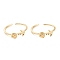 Adjustable Brass Cuff Rings, Open Rings, Rose, Real 18K Gold Plated, US Size 5 1/2(16.1mm), Inner Diameter: 16mm