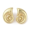 Snail Brass Stud Earrings for Women, Lead Free & Cadmium Free, Real 18K Gold Plated, 25x17.5mm