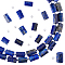 2 Strands Natural Lapis Lazuli Beads Strands, with Seed Beads, Faceted, Column, 8.5~11x5.5~6.5mm, Hole: 1mm
