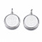 Non-Tarnish Ion Plating(IP) 304 Stainless Steel Pendants, with Jump Rings, Flat Round with Tiger, Stainless Steel Color, 17.5x15.5x2mm, Jump Ring: 5x1mm, 3mm inner diameter