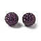 Acrylic Rhinestone Beads, Round with Square Rhinestone, Shiny Beads for DIY Jewelry Making, Beadable Pens and Crafts, Dark Orchid, 20mm, Hole: 2mm
