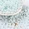 Glass Seed Beads, Opaque Colours Luster, Round, Azure, 5~5.5x3~3.5mm, Hole: 1.5~1.6mm, about 3488pcs/pound