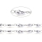 Tarnish Resistant 304 Stainless Steel Link Chains, Soldered, with Spool, Flat Round and Oval, Stainless Steel Color, Oval Link: 3.5x2x0.3mm, Flat Round: 8x3x2mm, Oval: 11x2.5x2mm, about 16.4 Feet(5m)/roll