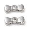 Brass Pave Clear Cubic Zirconia Bowknot Multi-Strand Links, Cadmium Free & Nickel Free & Lead Free, Platinum, 5x13x3.5mm, Hole: 1mm
