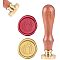 DIY Scrapbook, Brass Wax Seal Stamp and Wood Handle Sets, Pumpkin, Golden, 8.9x2.5cm, Stamps: 25x14.5mm