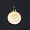 Chakra 201 Stainless Steel Charms, with Jump Rings, Flat Round with Om Symbol, Golden, 14.5x12x1mm, Hole: 3mm