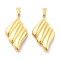 Ion Plating(IP) 304 Stainless Steel Pendants, Rhombus Charm, Real 14K Gold Plated, 40.5x21x5mm, Hole: 7.5x3.5mm