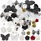 DIY Jewelry Making Finding Kit, Including Resin Round & Plastic Flower Beads, Plastic Butterfly Pendants & Cabochons, Mixed Color, 266Pcs/set