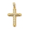 Brass Micro Pave Cubic Zirconia Pendants, Cadmium Free & Lead Free, Real 16K Gold Plated, Cross, Clear, 31.5x21.5x4mm, Hole: 5x2.5mm