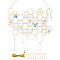 PandaHall Earring Wall Hanging Organizer, Honeycomb Hanging Wall Mount Earring Display Wood Jewelry Organizer with Hooks and Cords for Stud Earrings Necklaces Bracelet, 130 Holes, BurlyWood