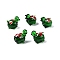 Handmade Lampwork Beads Strands, Tortoise with Flower, Green, 15~18x15~18x11~12.5mm, Hole: 1.2~1.8mm, about 30~35pcs/strand, 15.35~17.52 inch(39~44.5cm)