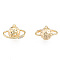 Brass Micro Pave Clear Cubic Zirconia Pendants, Nickel Free, Planet, Real 18K Gold Plated, 12x17x12.5mm, Hole: 1.2mm