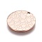 Ion Plating(IP) Stainless Steel Pendants, Flat Round, Rose Gold, 15x1mm, Hole: 1.5mm