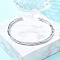 Brass Open Cuff Bangles for Women, with Enamel, Long-Lasting Plated, Light Sky Blue, Inner Diameter: 2-1/8x2-1/8 inch(5.3x5.5cm)
