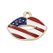 Independence Day Alloy Enamel Pandants, Golden, Lip, 14x18.5x1.5mm, Hole: 1.8mm