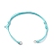 Adjustable Eco-Friendly Korean Waxed Polyester Cord Bracelet Making, with 304 Stainless Steel Open Jump Rings, Fit for Connector Charms, Cyan, 5-1/8~9-1/4 inch(132~235mm), Hole: 3mm