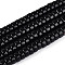 Opaque Solid Color Glass Beads Strands, Flat Round, Black, 6~6.5x3~3.5mm, Hole: 0.8mm, about 114~116pcs/strand, 14.76~14.96 inch(37.5~38cm)
