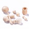 Defective Closeout Sale, Natural Unfinished Wooden No Hole Beads, Undyed, Mixed Shapes, Antique White, 16~75x12~40x12~40mm