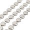 304 Stainless Steel Shell Shape Link Chains, Soldered, with Spool, Stainless Steel Color, 15x16x4.5mm