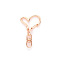 Heart Alloy Swivel Clasps, Lanyard Push Gate Snap Clasps, Rose Gold, 4.3cm