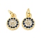 Brass Micro Pave Cubic Zirconia Charms, Cadmium Free & Nickel Free & Lead Free, Flat Round Charms, with Jump Ring, Real 18K Gold Plated, 9x6.5x2mm, Hole: 2.5mm