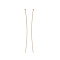 Brass Flat Head Pins, Long-lasting Plated, Cadmium Free & Lead Free, Real 14K Gold Plated, 50mm, Head: 1.8mm, Pin: 0.6mm, 22 Gauge