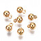 Long-Lasting Plated Brass Charms, Nickel Free, Round, Real 18K Gold Plated, 5.5x4mm, Hole: 1.2mm
