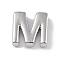 Brass Pendants, Cadmium Free & Nickel Free & Lead Free, Letter Charms, Platinum, Letter M, 8.5x8.5x3mm, Hole: 1.5mm