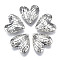 Tibetan Style Alloy Beads, Cadmium Free & Lead Free, Heart, Antique Silver, 30x30x14mm, Hole: 3mm