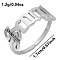 Non-Tarnish Adjustable Stainless Steel Constellations Cuff Ring for Couples, Simple and Personalized Design, Stainless Steel Color, Scorpio, Inner Diameter: 17mm