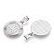 Brass Pendants, Cadmium Free & Nickel Free & Lead Free, Twelve Constellations, Flat Round, Platinum, 24x20.5x2mm, Hole: 3.5x7mm