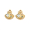304 Stainless Steel Rhinestone Pendants, Shell Shape, with ABS Plastic Imitation Pearl Beads & Resin, Ion Plating(IP), Real 18K Gold Plated, 19.5x18x4mm, Hole: 1mm