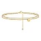 Heart Brass with Crystal Rhinestone Anklets, Golden, Letter D, 9-1/8 inch(230mm)