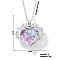 Shiny Gradient Crystal Ocean Heart Pendant Necklace with Full Rhinestone, 15.75 inch(400mm)