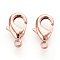 Brass Lobster Claw Clasps, Long-Lasting Plated, Nickel Free, Real Rose Gold Plated, 12x7.5x3mm, Hole: 1.4mm