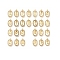 26Pcs Letter A~Z Brass Micro Pave Cubic Zirconia Pendants, Cadmium Free & Nickel Free & Lead Free, Real 18K Gold Plated, Oval Charms, Clear, 18.5x11x3.5mm, Hole: 2x1.5mm