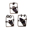 Natural Amethyst Nuggets Pendants, Brass Gems Rectangle Charms, Cadmium Free & Lead Free, Red Copper, 35.5x27x10mm, Hole: 6mm