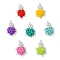 7Pcs 7 Colors Handmade Glass Seed Beaded Tortoise Pendants, with 304 Stainless Steel Jump Ring & Baking Painted Pearlized Glass Pearl, Mixed Color, 30x20x10mm, Hole: 3mm, 1pc/color