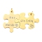 PVD Vacuum Plating 304 Stainless Steel Split Big Pendants, Couples Pendants, Puzzle with Word Her Weirdo & His Crazy Charm, Golden, 33.5x52x1mm, Hole: 4.6mm