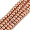 Electroplated Natural Lava Rock Beads Strands, Disc, Heishi Beads, Rose Gold Plated, 4x3mm, Hole: 1mm, about 127pcs/strand, 15.75 inoch(40cm)