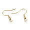 304 Stainless Steel Earring Hooks, Ear Wire, with Horizontal Loop, Cadmium Free & Nickel Free & Lead Free, Real 18K Gold Plated, 20~22x22mm, Hole: 2mm, Pin: 0.7mm