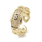 Brass Adjustable Rings, Cadmium Free & Nickel Free & Lead Free, with Cubic Zirconia, Real 18K Gold Plated, Inner Diameter: 17.6mm